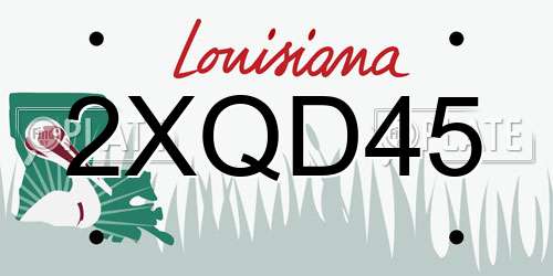 2XQD45 Louisiana License Plate