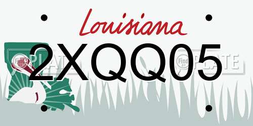 2XQQ05 Louisiana License Plate