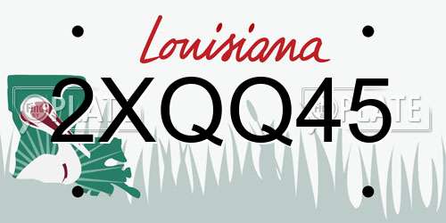 2XQQ45 Louisiana License Plate