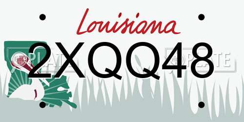 2XQQ48 Louisiana License Plate