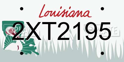 2XT2195 Louisiana License Plate