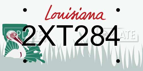 2XT284 Louisiana License Plate