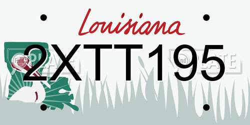 2XTT195 Louisiana License Plate