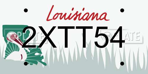 2XTT54 Louisiana License Plate