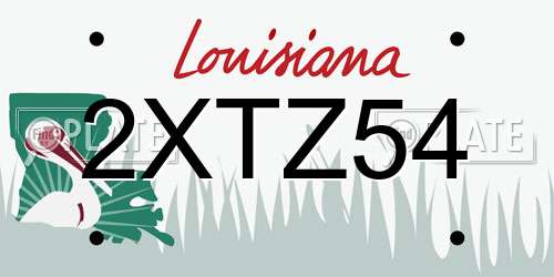 2XTZ54 Louisiana License Plate