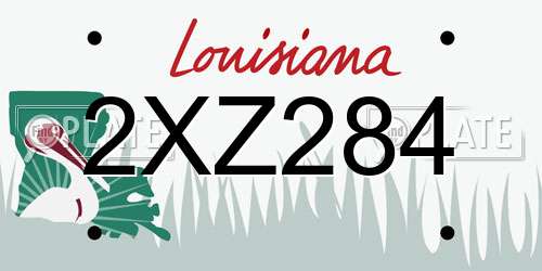 2XZ284 Louisiana License Plate
