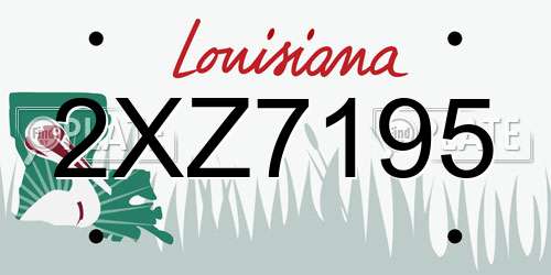 2XZ7195 Louisiana License Plate