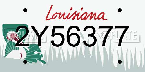 2Y56377 Louisiana License Plate