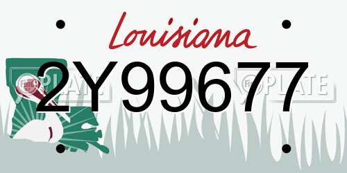 2Y99677 Louisiana License Plate