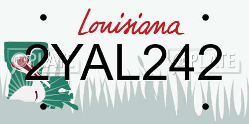 2YAL242 Louisiana License Plate