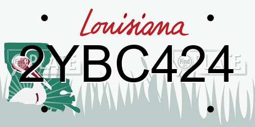 2YBC424 Louisiana License Plate