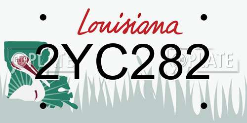 2YC282 Louisiana License Plate