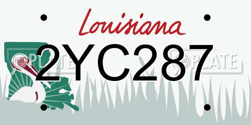 2YC287 Louisiana License Plate