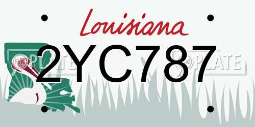 2YC787 Louisiana License Plate