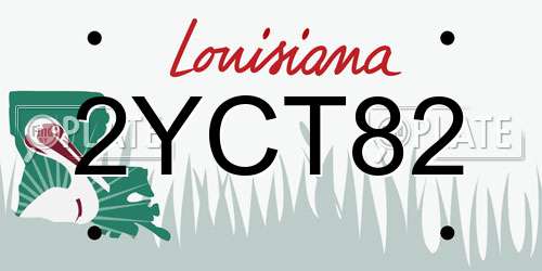2YCT82 Louisiana License Plate