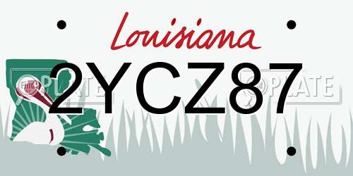 2YCZ87 Louisiana License Plate