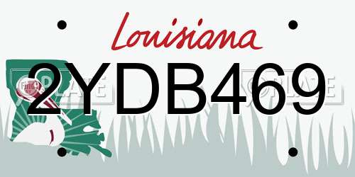 2YDB469 Louisiana License Plate