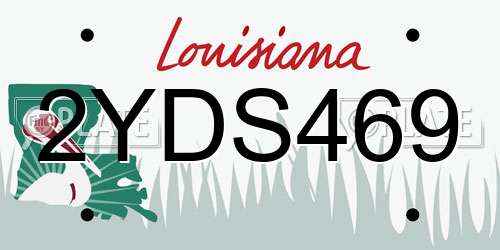 2YDS469 Louisiana License Plate