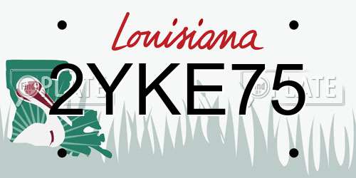 2YKE75 Louisiana License Plate