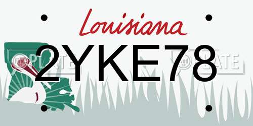 2YKE78 Louisiana License Plate