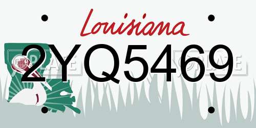 2YQ5469 Louisiana License Plate