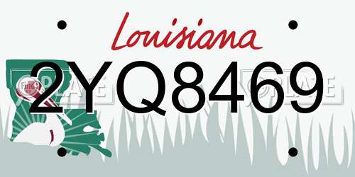 2YQ8469 Louisiana License Plate