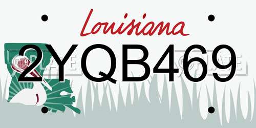 2YQB469 Louisiana License Plate