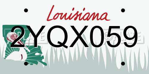 2YQX059 Louisiana License Plate