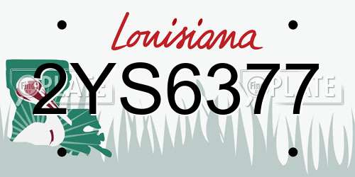 2YS6377 Louisiana License Plate