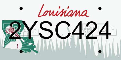 2YSC424 Louisiana License Plate