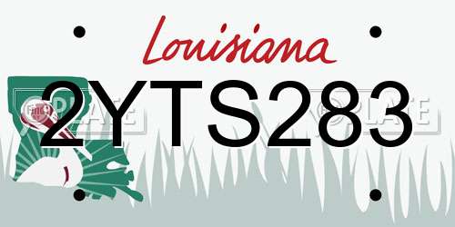 2YTS283 Louisiana License Plate