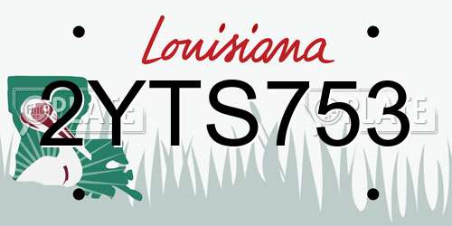 2YTS753 Louisiana License Plate