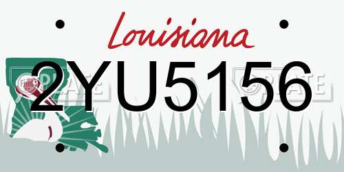 2YU5156 Louisiana License Plate