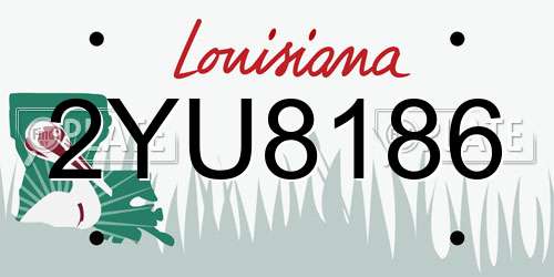 2YU8186 Louisiana License Plate