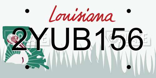 2YUB156 Louisiana License Plate