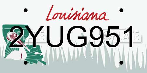 2YUG951 Louisiana License Plate