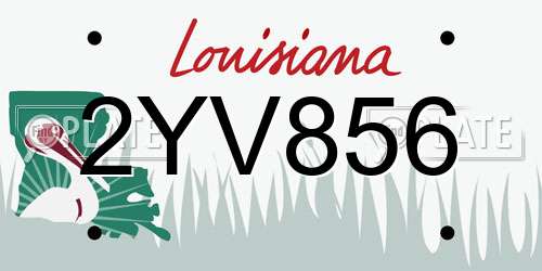 2YV856 Louisiana License Plate