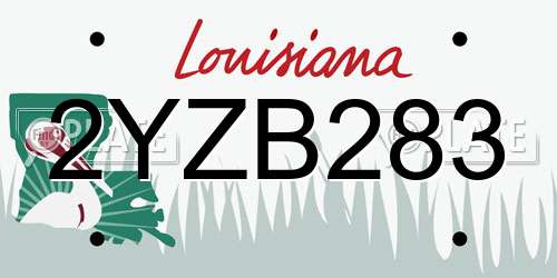 2YZB283 Louisiana License Plate