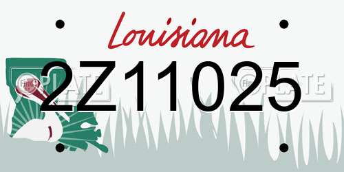 2Z11025 Louisiana License Plate