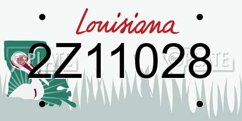 2Z11028 Louisiana License Plate