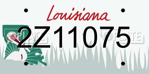 2Z11075 Louisiana License Plate
