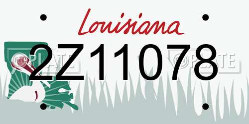 2Z11078 Louisiana License Plate