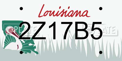 2Z17B5 Louisiana License Plate