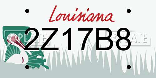 2Z17B8 Louisiana License Plate