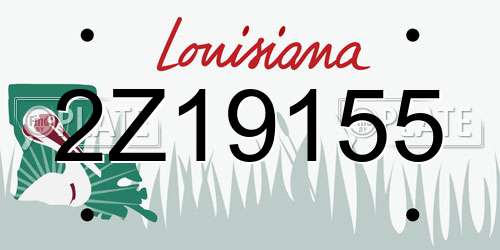 2Z19155 Louisiana License Plate