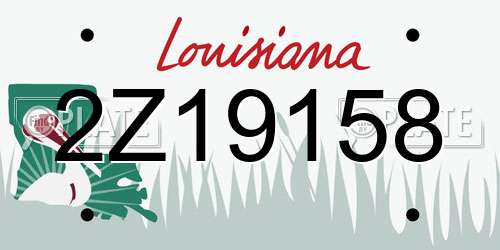 2Z19158 Louisiana License Plate