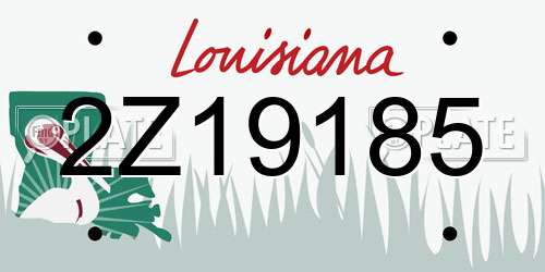 2Z19185 Louisiana License Plate