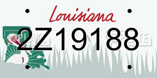 2Z19188 Louisiana License Plate