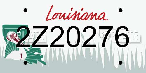 2Z20276 Louisiana License Plate