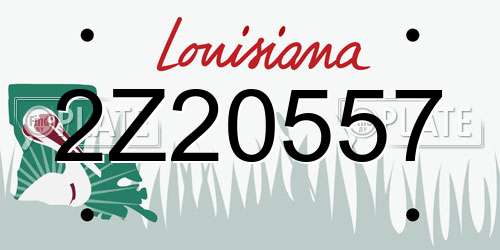 2Z20557 Louisiana License Plate